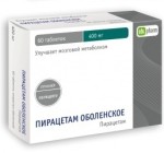 Пирацетам Оболенское, таблетки покрытые оболочкой пленочной 400 мг 60 шт