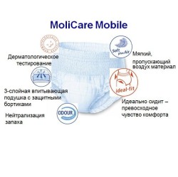 Подгузники-трусы для взрослых, Molicare (Моликар) р. M 2 шт арт. 915620 Мобайл