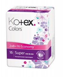 Прокладки женские, Kotex (Котекс) 16 шт колор ультра супер сетч