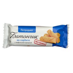 Батончик 35 г на сорбите с вафельной крошкой